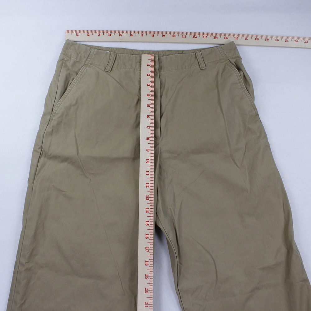 Dries Van Noten Khaki Cotton Wide Leg Pants Button Fly Women's Size 40 US 8 - Picture 2 of 8